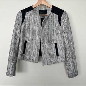 Black and white short blazer